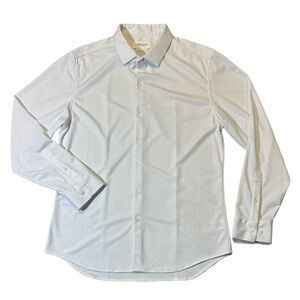Ministry of Supply mens XL slim fit white solid performance button up shirt EUC